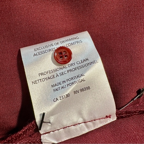 NWT Judith & Charles ‘Signac’ Scarf Blouse in Burgundy Red “Bordeaux” Size 0 - Picture 11 of 15
